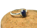 Blue Oval shaped LAPIS LAZULI Sterling Silver Gemstone Ring 925