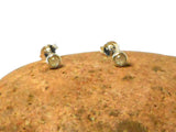Small Round MOONSTONE Sterling Silver Gemstone Stud Earrings 925 - 3 mm