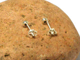 Small Round BLACK ONYX Sterling Silver Gemstone Stud Earrings 925 - 3 mm
