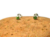 Small Round Grade 'A' Tsavorite (Green Garnet) Sterling Silver 925 Gemstone Stud Earrings - 3 mm