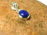 Round Blue LAPIS LAZULI Sterling Silver 925 Gemstone Pendant