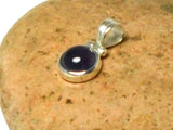 Round Purple AMETHYST Sterling Silver 925 Gemstone Pendant