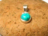Blue Round TURQUOISE Sterling Silver 925 Gemstone Pendant