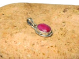 Small Pink Oval Shaped RUBY Sterling Silver 925 Gemstone Pendant