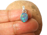 Fiery Oval Australian OPAL Sterling Silver 925 Gemstone Pendant 