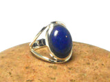 Blue Oval LAPIS LAZULI Sterling Silver Gemstone Statement Ring 925