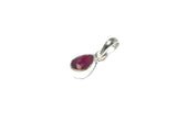 Small Teardrop Pink RUBY Sterling Silver 925 Gemstone Pendant