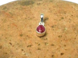 Small Teardrop Pink RUBY Sterling Silver 925 Gemstone Pendant