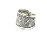 Handmade Adjustable 925 Sterling Silver Ring - Size O - UK Hallmarked - (SSR2303184)