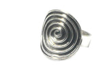 Handmade Adjustable 925 Sterling Silver Spiral Ring - Size S - UK Hallmarked - (SSR2303186)
