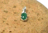 Small Green Oval EMERALD Sterling Silver 925 Gemstone Pendant