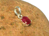 Small Oval Pink RUBY Sterling Silver 925 Gemstone Pendant