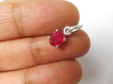 Small Oval Pink RUBY Sterling Silver 925 Gemstone Pendant