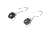 Purple Oval AMETHYST Sterling Silver Gemstone Earrings 925