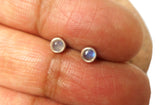 Round LABRADORITE Sterling Silver Gemstone Stud Earrings 925 - 3 mm