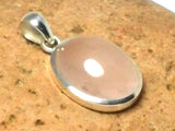 Pink Oval Rose QUARTZ Sterling Silver 925 Gemstone Pendant