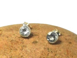 Round Aquamarine Sterling Silver 925 Gemstone Stud Earrings - 6 mm