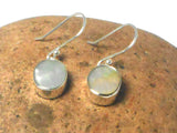 White Oval Mother of Pearl Sterling Silver 925 Gemstone Drop dangle Earrings