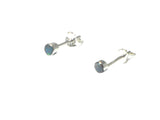 Round Australian Opal Sterling Silver 925 Gemstone Stud Earrings - 3 mm