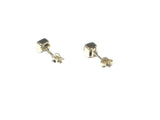 LABRADORITE Square Shaped Sterling Silver Gemstone Stud Earrings  925 - 4 mm