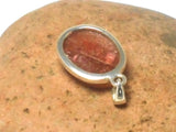 Oval Shaped SUNSTONE Sterling Silver 925 Gemstone Pendant