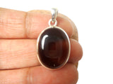 Brown Oval Smoky QUARTZ Sterling Silver 925 Gemstone Pendant