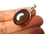 Brown Oval Smoky QUARTZ Sterling Silver 925 Gemstone Pendant 