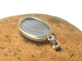 Oval Shaped Blue Lace Agate Sterling Silver 925 Gemstone Pendant