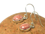 Pink Oval RHODOCHROSITE Sterling Silver 925 Gemstone Earrings