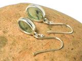 Green Oval PREHNITE Sterling Silver 925 Gemstone Earrings