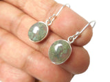Oval Green Moss Agate Sterling Silver 925 Gemstone Earrings