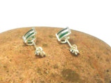 Green Teardrop EMERALD Sterling Silver 925 Gemstone Stud Earrings - 5 x 7 mm