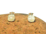 Oval MOONSTONE Sterling Silver Gemstone Stud Earrings 925