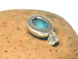 Blue Copper TURQUOISE Sterling Silver 925 Oval Gemstone Pendant