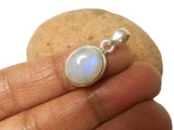 Small Oval MOONSTONE Sterling Silver 925 Gemstone Pendant