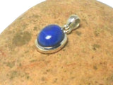 Small Blue Oval LAPIS LAZULI Sterling Silver 925 Gemstone Pendant