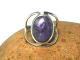 Purple Oval CHAROITE Sterling Silver 925 Oval Gemstone Ring