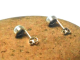 Round Blue LARIMAR Sterling Silver 925 Gemstone Stud Earrings - 6 mm