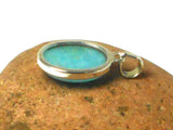 Blue Oval Shaped Smithsonite Sterling Silver 925 Gemstone Pendant