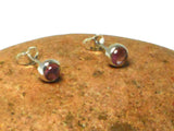 Natural Round Pink Tourmaline Gemstone Sterling Silver 925 Stud Earrings - 5 mm