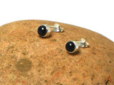 Round BLACK ONYX Sterling Silver Gemstone Stud Earrings 925 - 5 mm