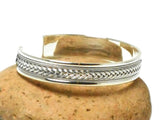Chunky Adjustable Unisex 925 Sterling Silver Bangle Bracelet