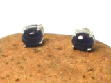 Purple AMETHYST Oval Sterling Silver Stud Earrings 925