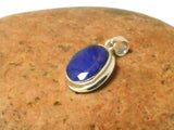 Small Milky Blue Oval SAPPHIRE Sterling Silver 925 Pendant