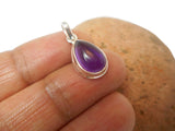 Small Teardrop Purple AMETHYST Sterling Silver 925 Gemstone Pendant