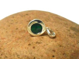 Small Green Round Shaped EMERALD Sterling Silver 925 Gemstone Pendant