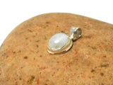 Small Oval MOONSTONE Sterling Silver 925 Gemstone Pendant