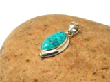 Small Blue Marquise TURQUOISE Sterling Silver 925 Gemstone Pendant