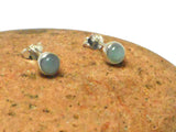 Round LARIMAR Sterling Silver 925 Gemstone Stud Earrings - 5 mm