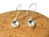 Blue Topaz Oval Shaped Sterling Silver Gemstone Drop Dangle Earrings 925